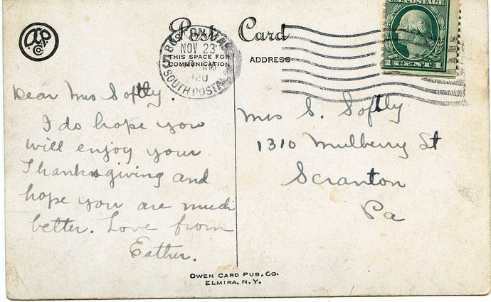 Postcard Green Stamp